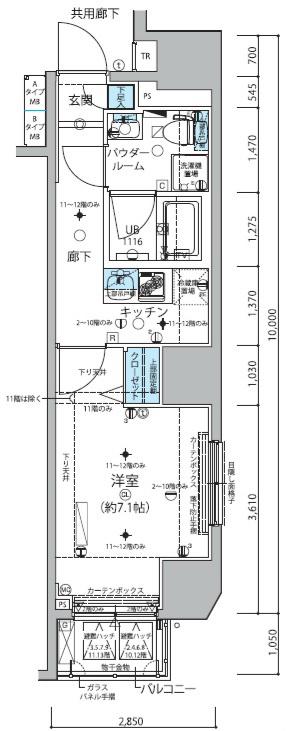   メインステージ信濃町 (1K/5階)の間取り写真