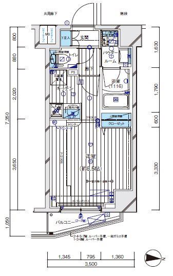メインステージ板橋イースト(ワンルーム/2階)の間取り写真