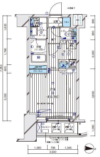 メインステージ板橋イースト(ワンルーム/7階)の間取り写真