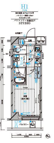 メインステージ板橋志村2(1K/4階)の間取り写真