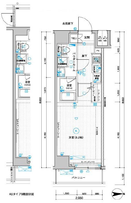 メインステージ武蔵関駅前Ⅱ(1K/2階)の間取り写真