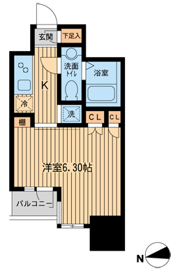KDXレジデンス東新宿(1K/8階)の間取り写真