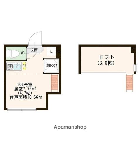 マルシエール西早稲田(ワンルーム/1階)の間取り写真