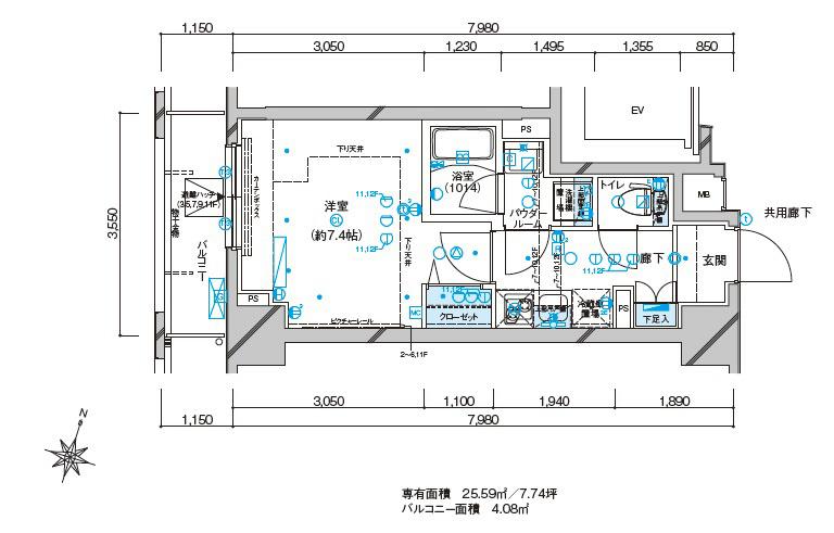 メインステージ板橋本町駅前Ⅱ(1K/6階)の間取り写真