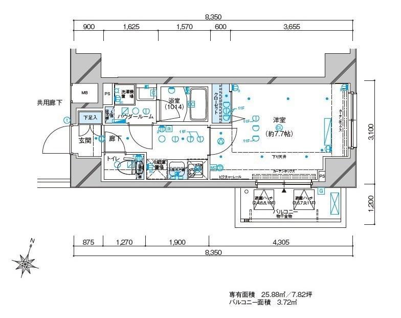 メインステージ板橋本町駅前Ⅱ(1K/5階)の間取り写真
