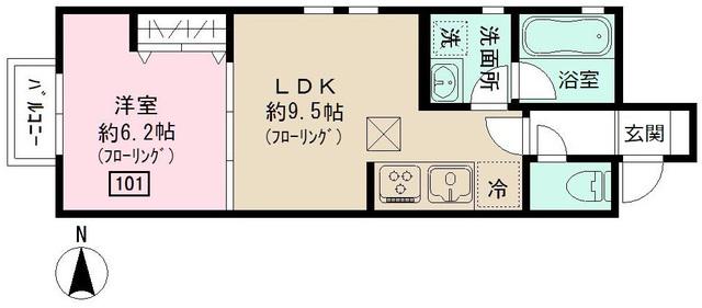 BEAR.ZUZU.WAN(1LDK/1階)の間取り写真