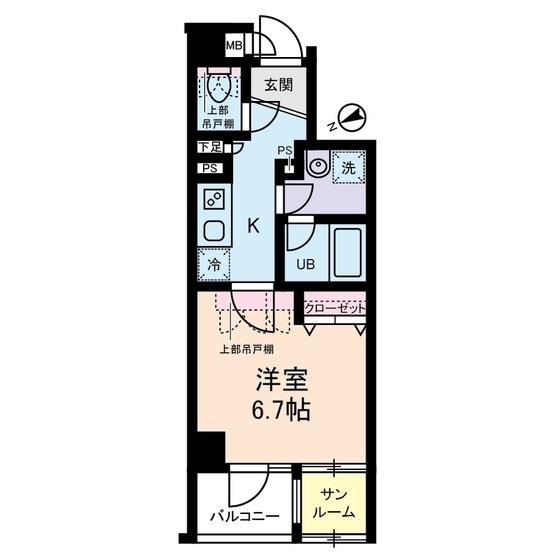 ブライズ西荻窪(1K/1階)の間取り写真