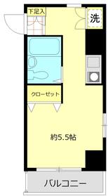 コーポ数納(ワンルーム/3階)の間取り写真