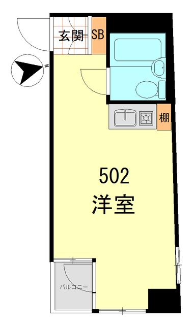 グランメール高田馬場(ワンルーム/5階)の間取り写真