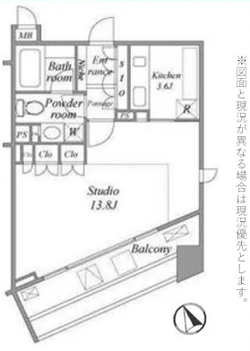 ラヴォーグ南青山 7階階 間取り