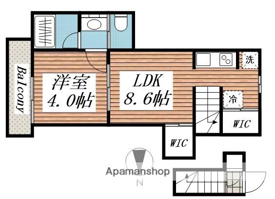 BELLA DOMANI 桜新町(1LDK/2階)の間取り写真