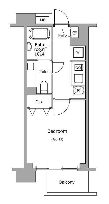 レジディア新宿イーストⅡ(1K/2階)の間取り写真