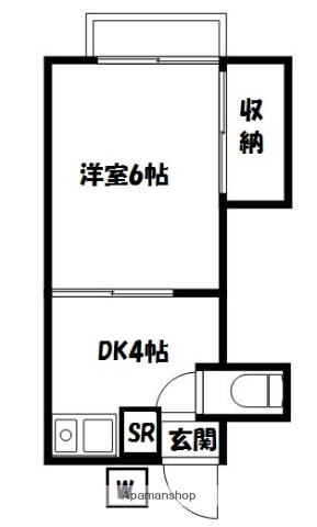 つたやすコーポ(1K/2階)の間取り写真