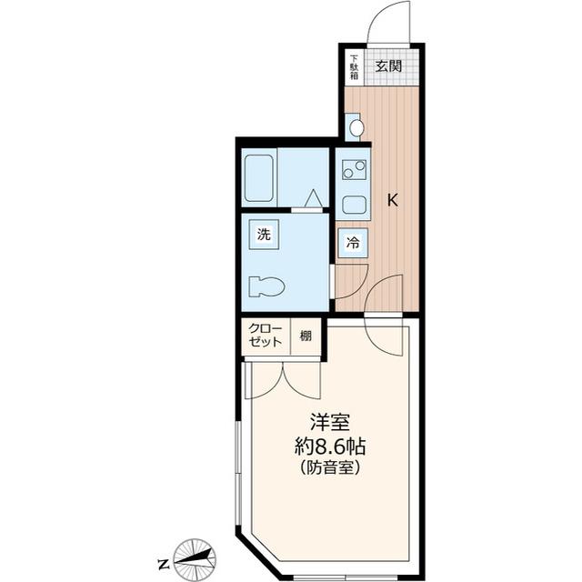 ラシクラス豊玉南(1K/2階)の間取り写真