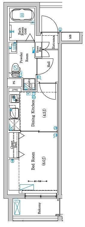 ラフィスタ方南町(1DK/1階)の間取り写真