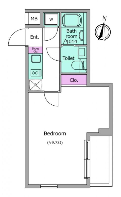 ビバリーホームズ石神井台(1K/4階)の間取り写真