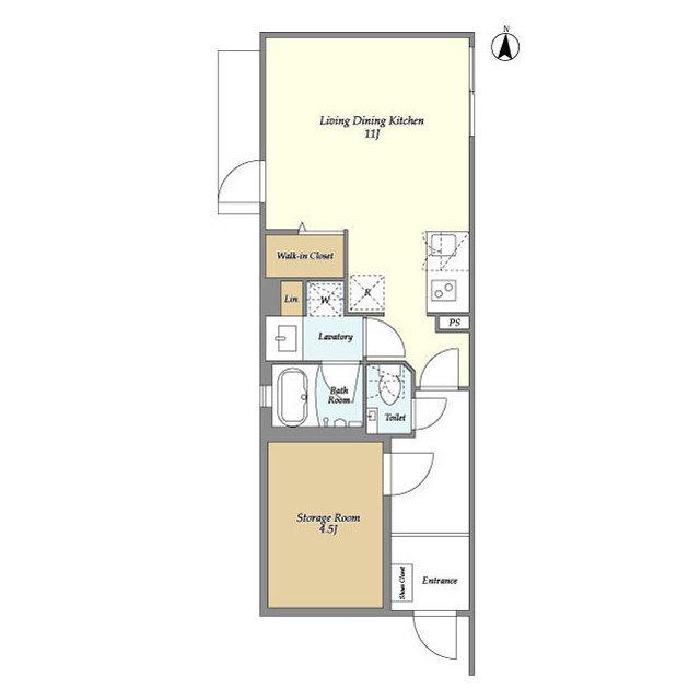 ミレドゥーエ中野(ワンルーム/1階)の間取り写真