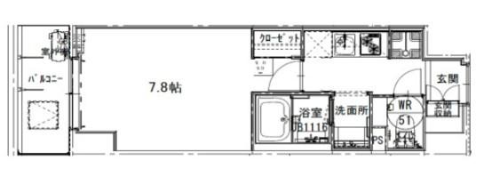 S-FORT板橋本町(1K/8階)の間取り写真