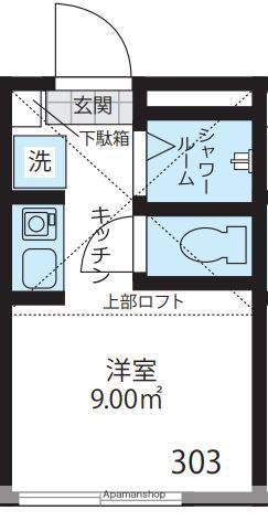 ジリオロッソ東新宿(ワンルーム/2階)の間取り写真