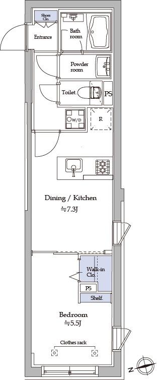 アトリオフラッツ中野(1DK/2階)の間取り写真