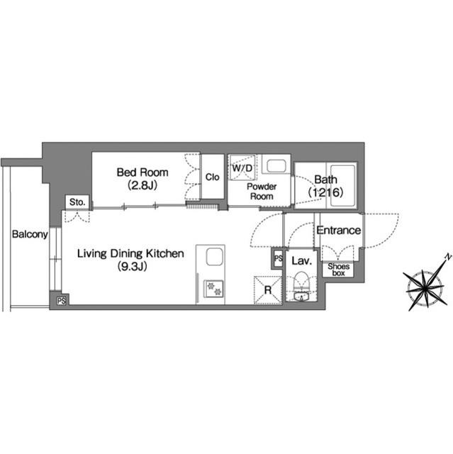 ミュプレ巣鴨駅前(1LDK/7階)の間取り写真