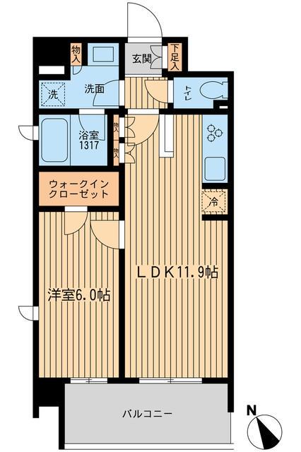 BLESS上池袋(1LDK/2階)の間取り写真