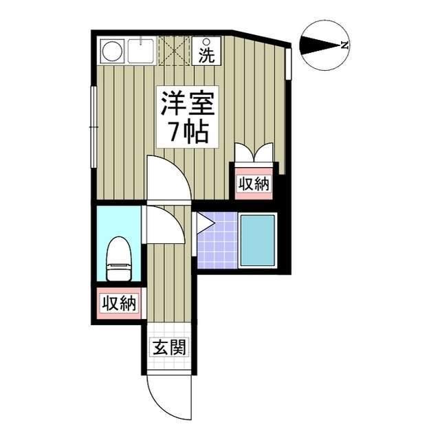 雑司が谷FLATS(ワンルーム/1階)の間取り写真