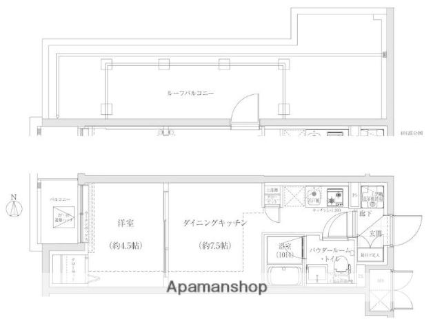パティーナ中野(1DK/2階)の間取り写真