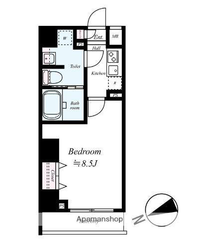 GENOVIA 中野野方 GREEN VEIL(1K/5階)の間取り写真