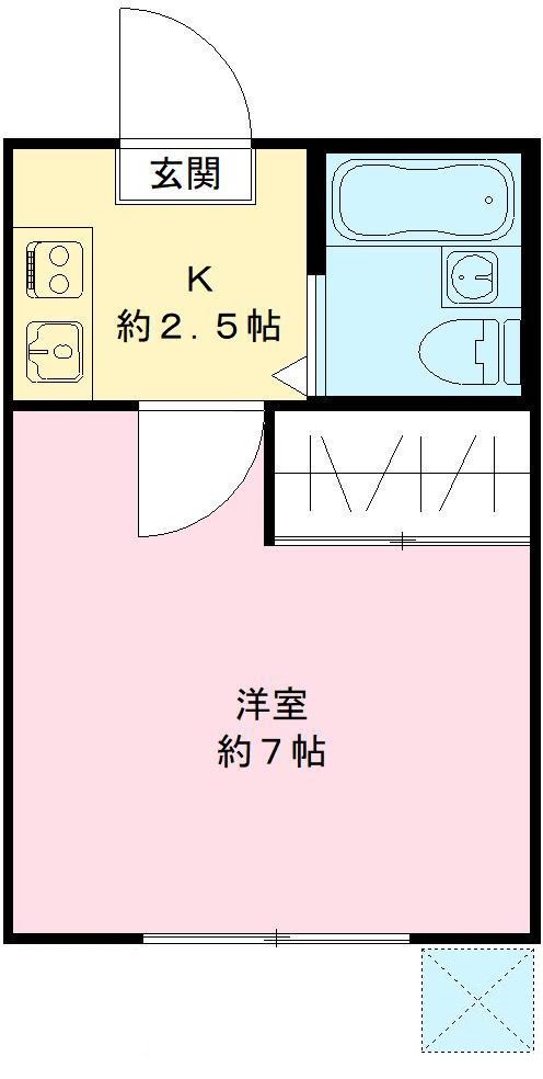 ハイム阪上(1K/1階)の間取り写真