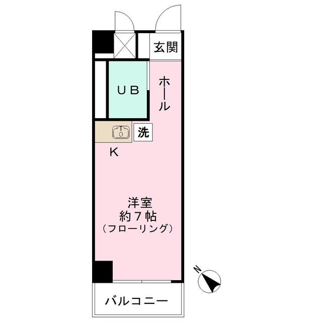 エクセル駒沢(ワンルーム/2階)の間取り写真