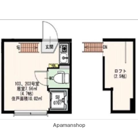 ハイリバー池袋(ワンルーム/2階)の間取り写真