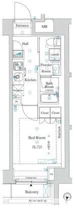 AXAS RESIDENCE 外苑(1K/2階)の間取り写真