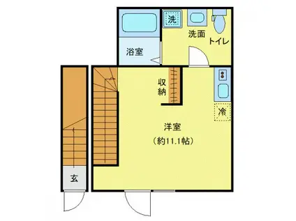 東京地下鉄千代田線 代々木上原駅 徒歩7分 3階建 築6年(ワンルーム/2階)の間取り写真