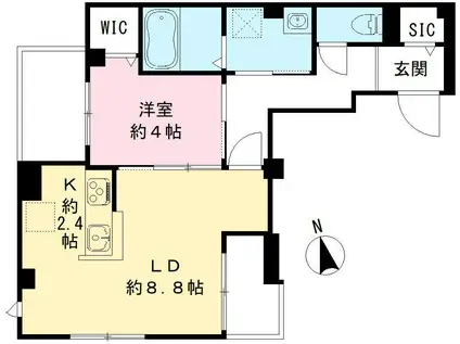 メゾン・エム(1LDK/3階)の間取り写真