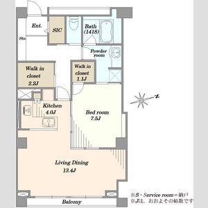 広尾アパートメント(1LDK/3階)の間取り写真