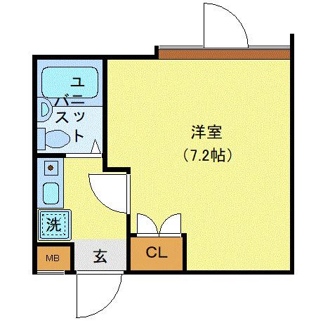 インペリアル高田馬場(1K/2階)の間取り写真