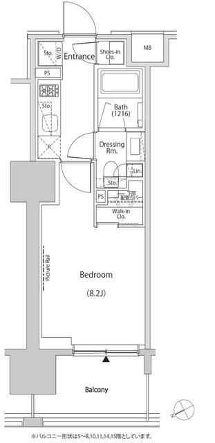 ザ・パークハビオ目白タワー(1K/2階)の間取り写真