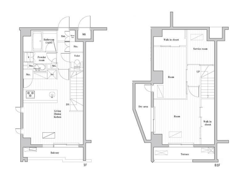 レジデンス桜新町ガーデン(2SLDK/1階)の間取り写真