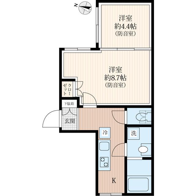 LIBERTE板橋本町(2K/2階)の間取り写真