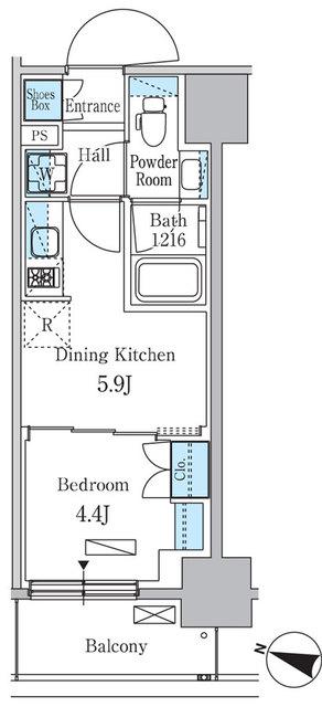 パークアクシス板橋本町ステーションゲート(1DK/5階)の間取り写真