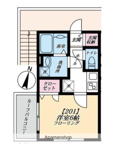 MAISONDOR(1K/2階)の間取り写真