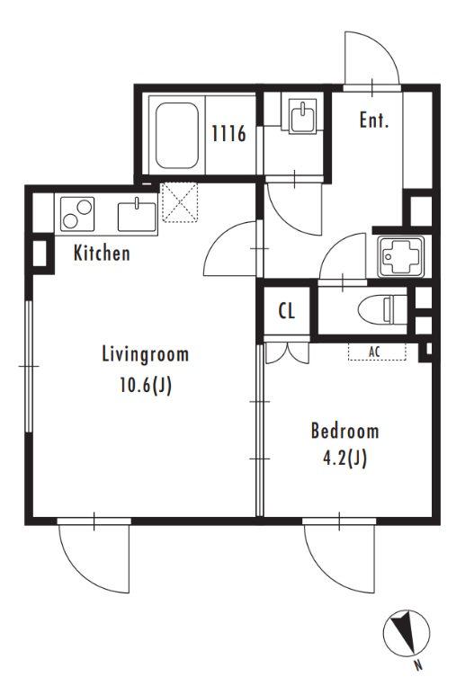 GRANPASEO市谷仲之町(1LDK/3階)の間取り写真
