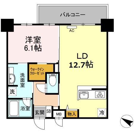 ハイムローゼⅦ(1LDK/1階)の間取り写真