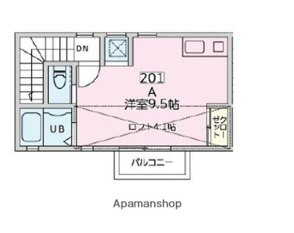 FIT北新宿(1K/2階)の間取り写真