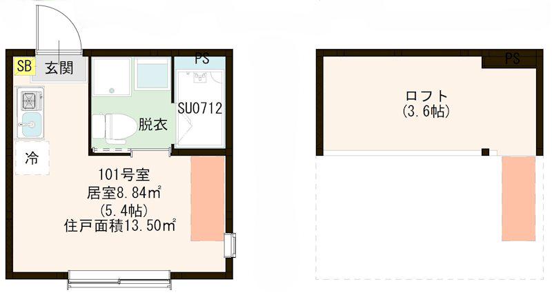 ハーモニーテラス大和町Ⅴ(ワンルーム/1階)の間取り写真
