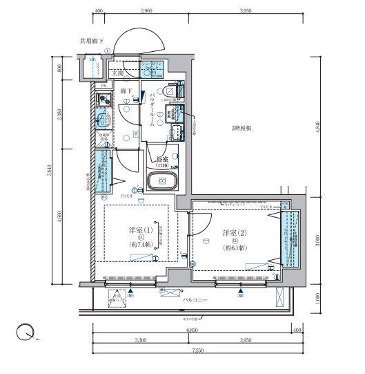 メインステージ板橋志村Ⅲ(2K/4階)の間取り写真