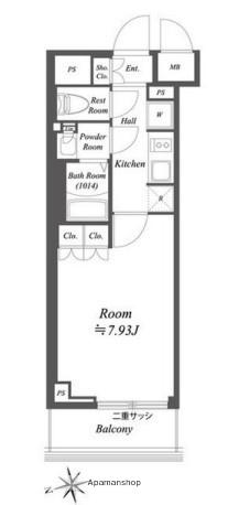 ブランシエスタ荻窪(1K/7階)の間取り写真