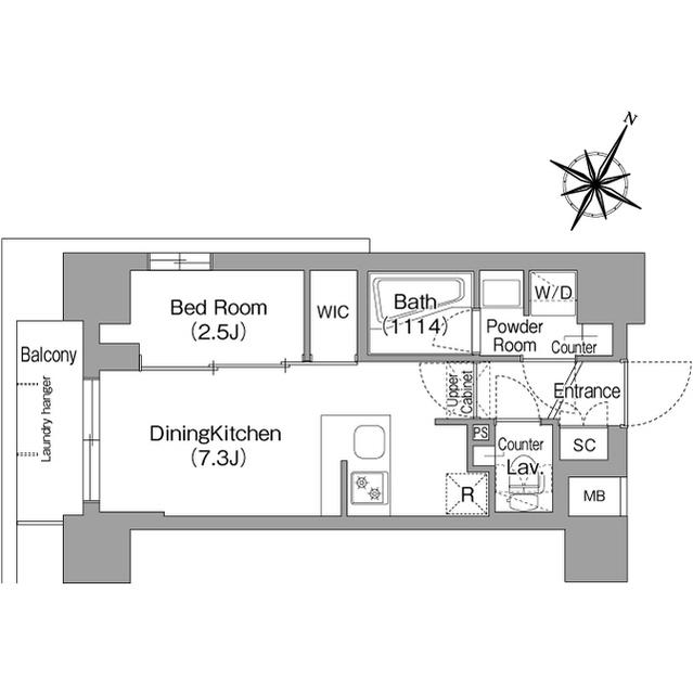 コンフォリア・リヴ新中野サウス(1DK/8階)の間取り写真