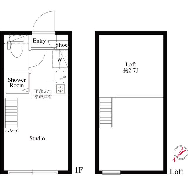 ジャンダルム堀ノ内(ワンルーム/1階)の間取り写真
